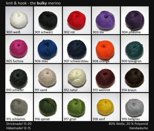 knit & hook - the bulky merino Knäuel - 902 Rot