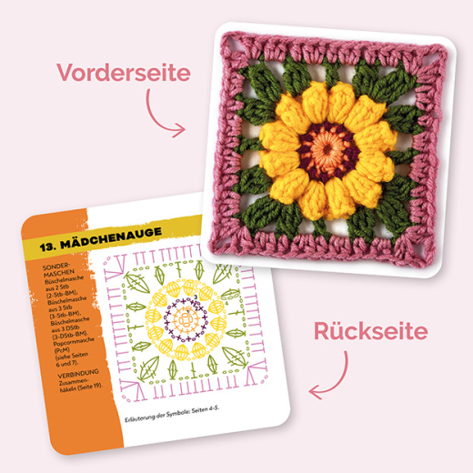 Claire Montgomerie - Granny Square Blumen Häkel-Karten