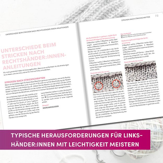Bunjes, Sandra- STRICKEN MIT LINKS - Grundlagen, Techniken und Modelle für Linkshänder:inen