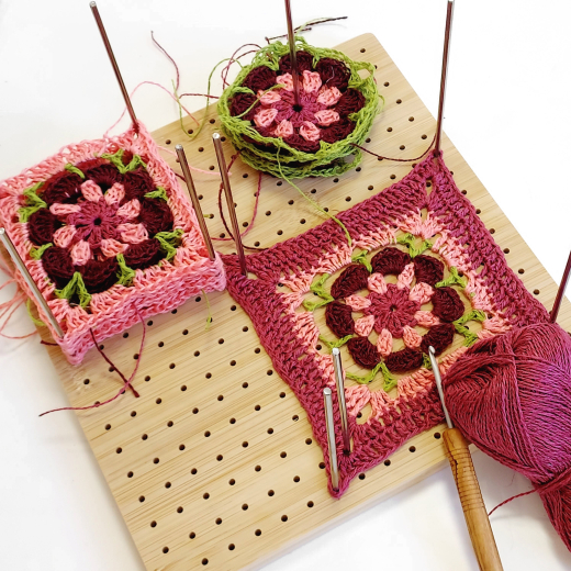 Granny Square Spannbrett 23 x 23 cm 17 x 17 Loch