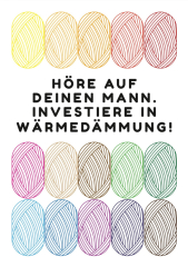 strickimicki - Postkarte - Wärmedämmung strickimicki - Postkarte - Wärmedämmung
